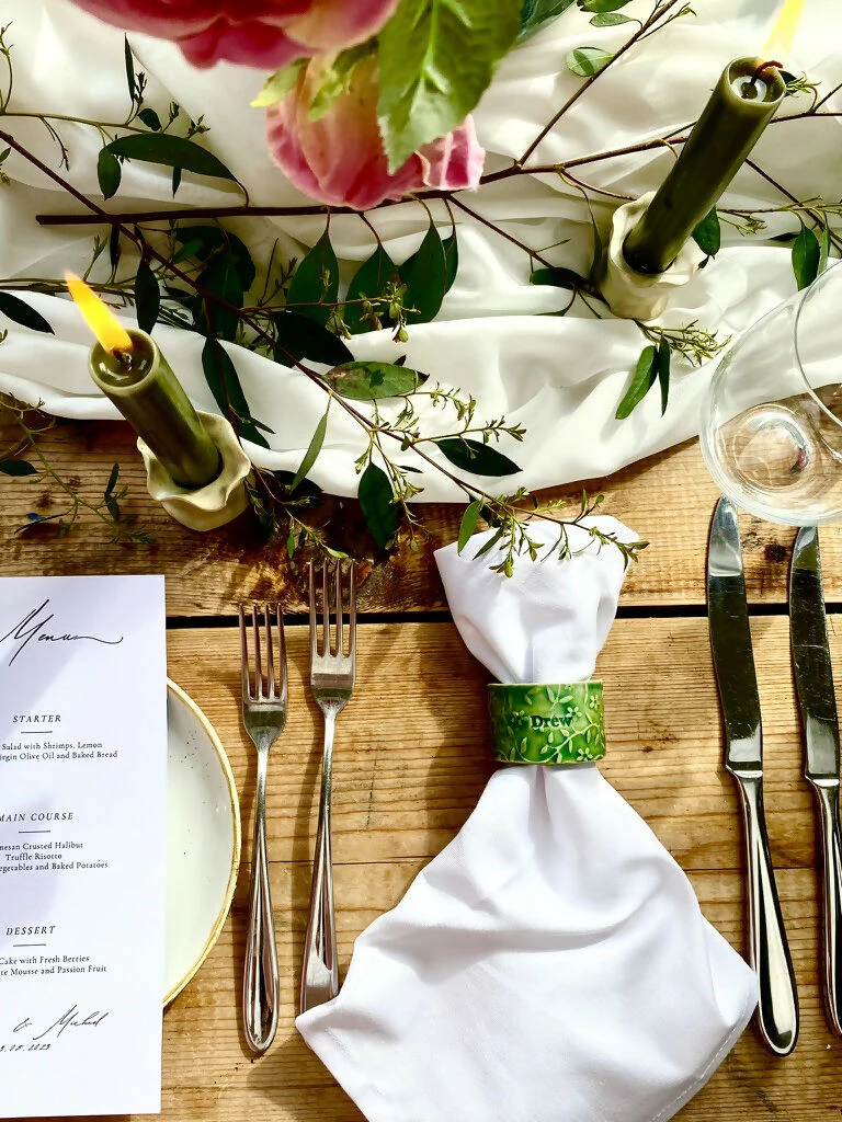 Luxury Personalised Ceramic Napkin Rings – Wedding Favours & Place Settings - Image 2