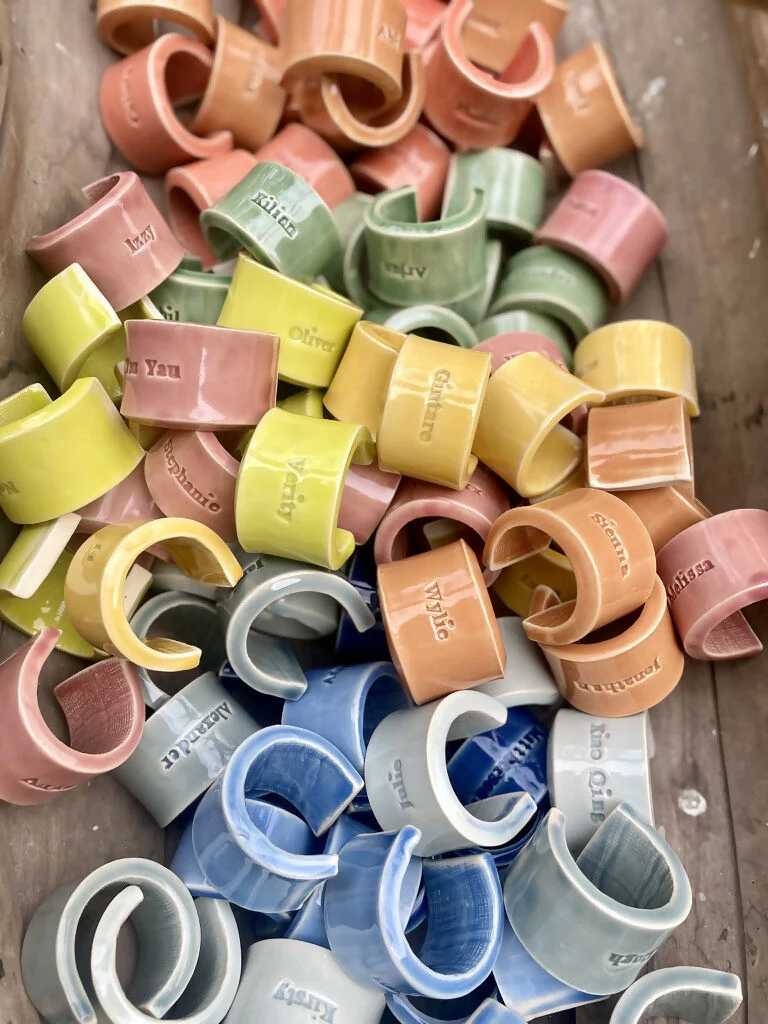 Luxury Personalised Ceramic Napkin Rings – Wedding Favours & Place Settings - Image 3