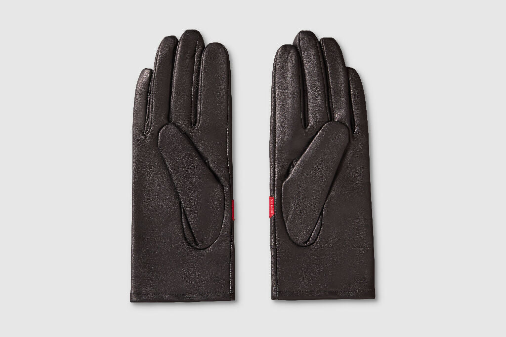Mabel Sheppard Black + Red Kisses Lips Leather Gloves - Image 4