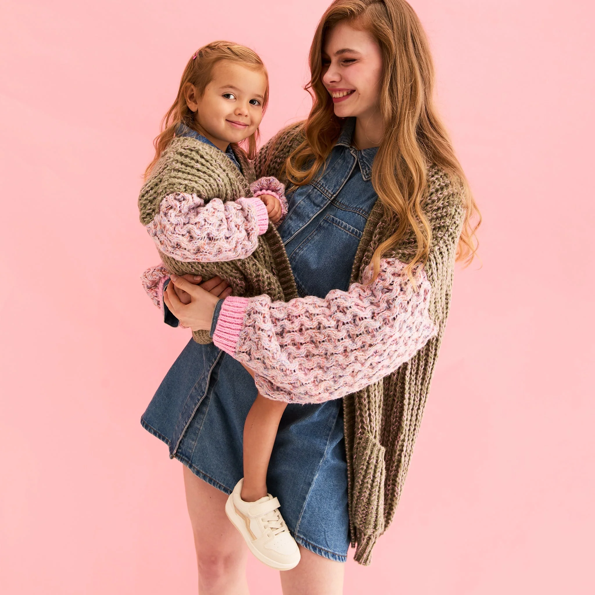 Madison Mini Me Oversized Balloon Sleeve Kids Cardigan - Image 11