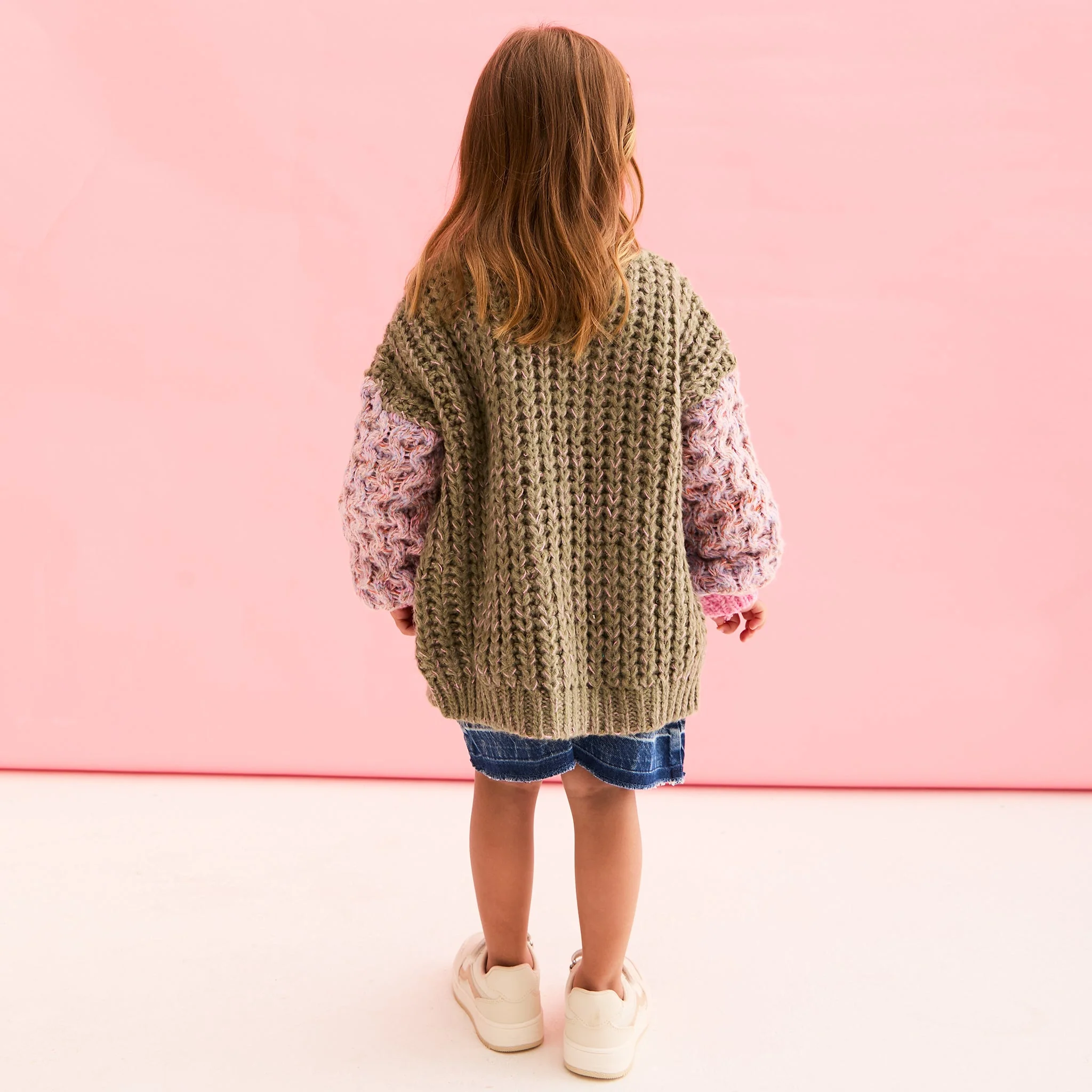 Madison Mini Me Oversized Balloon Sleeve Kids Cardigan - Image 5
