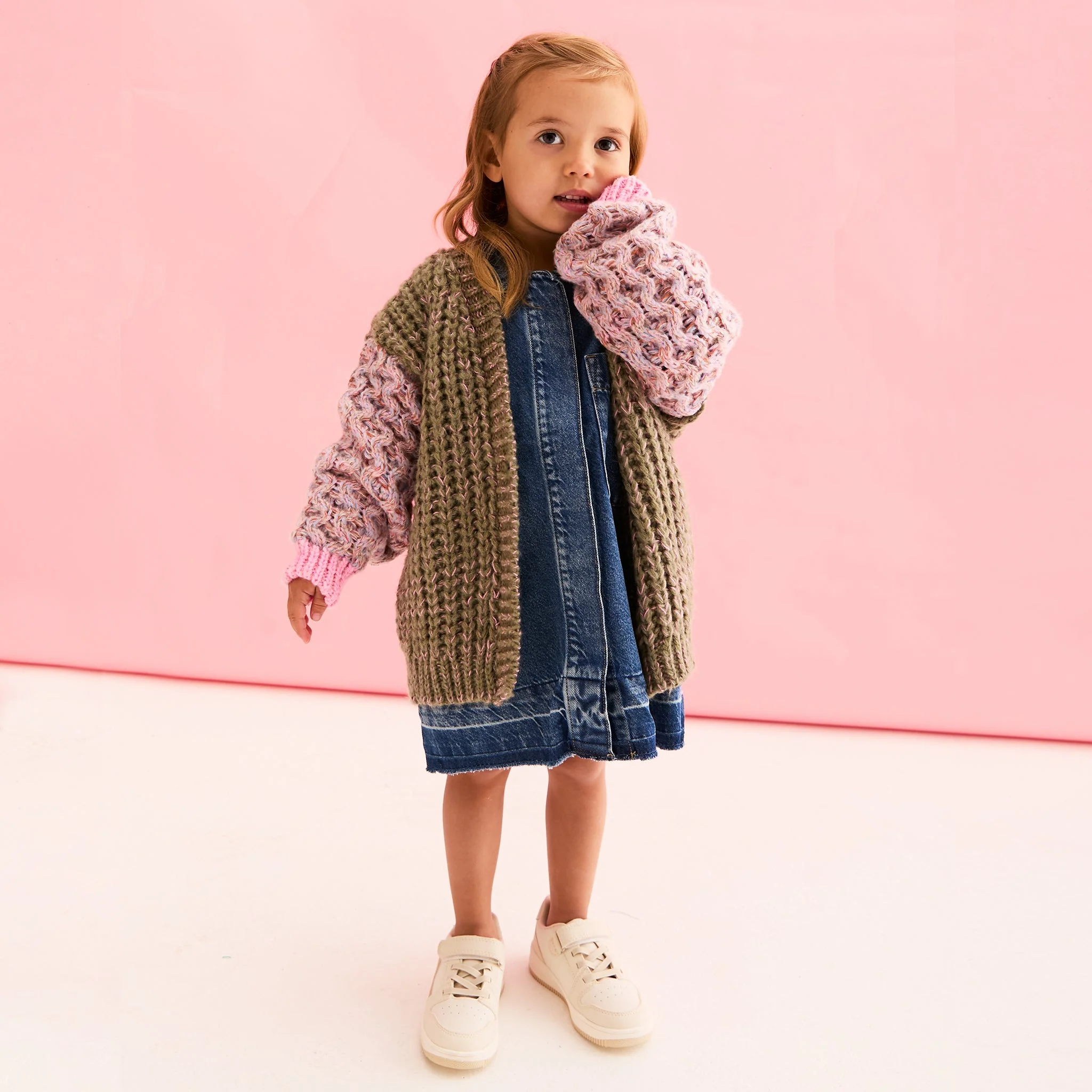 Madison Mini Me Oversized Balloon Sleeve Kids Cardigan - Image 6