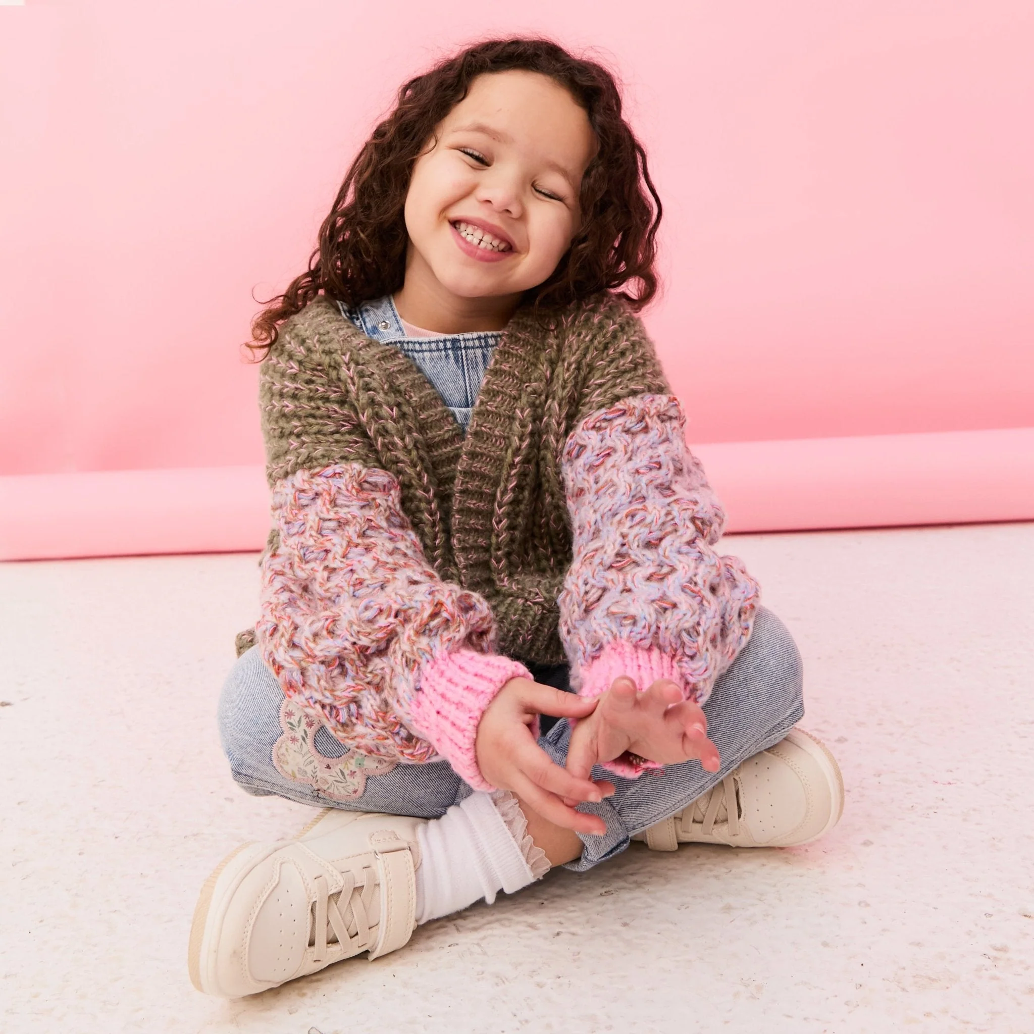 Madison Mini Me Oversized Balloon Sleeve Kids Cardigan - Image 8