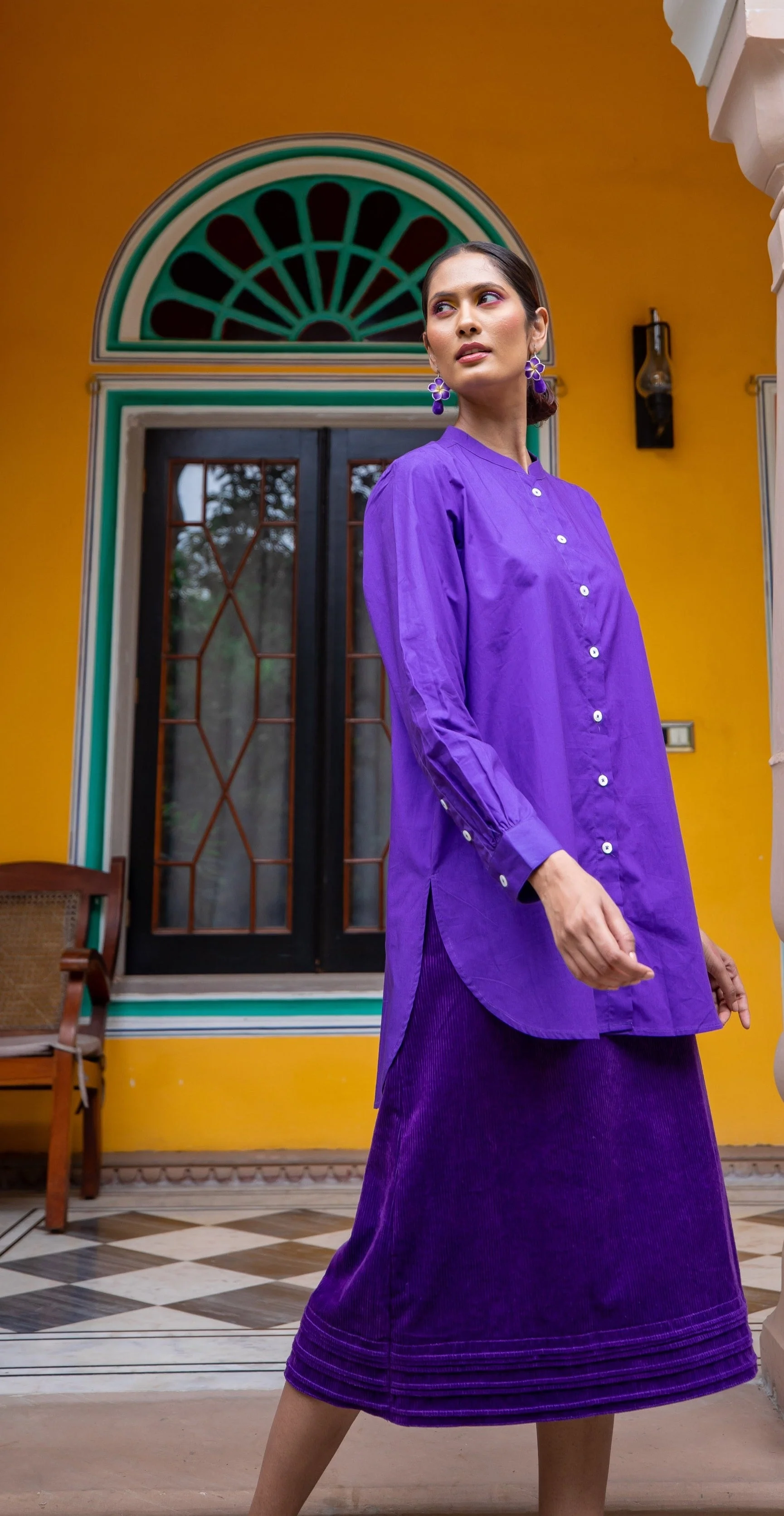 Malabar Oversized Shirt - Purple - Image 2