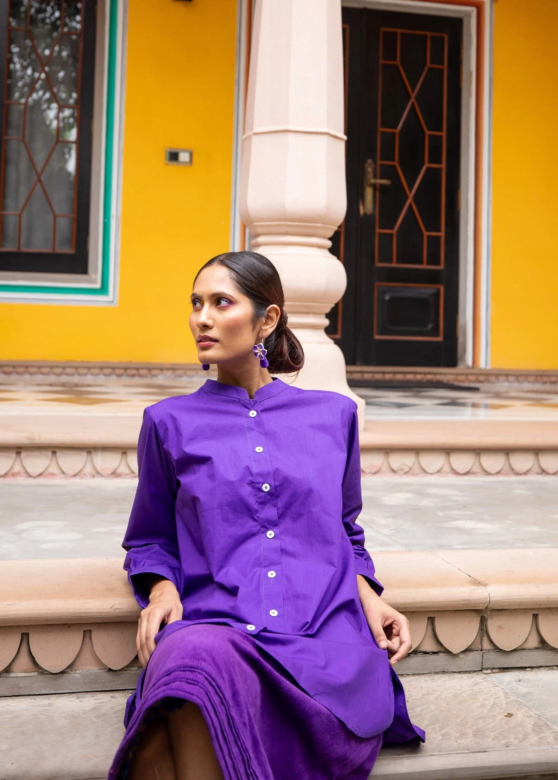 Malabar Oversized Shirt - Purple - Image 4