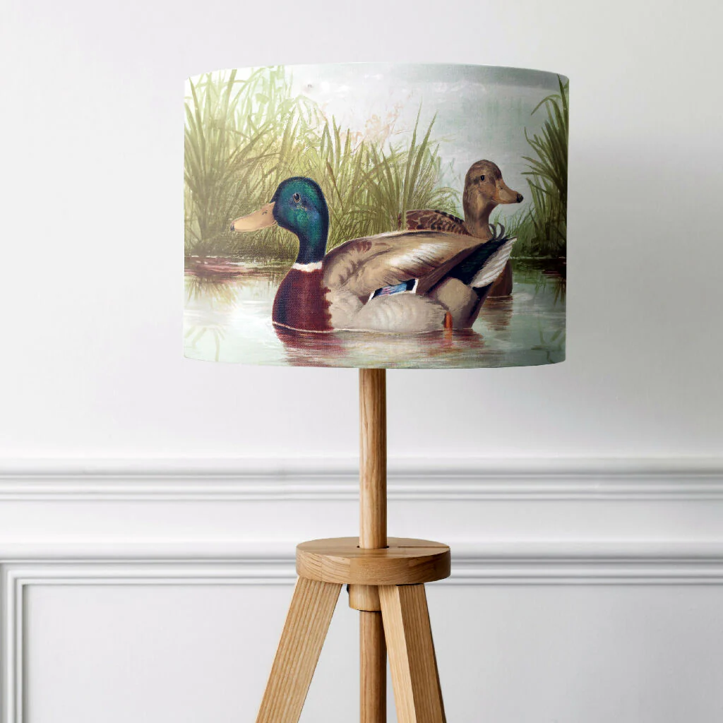 Mallard Duck River Illustration Lampshade