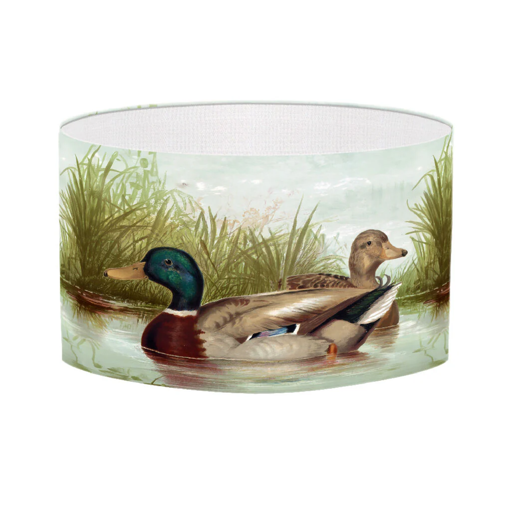 Mallard Duck River Illustration Lampshade - Image 6
