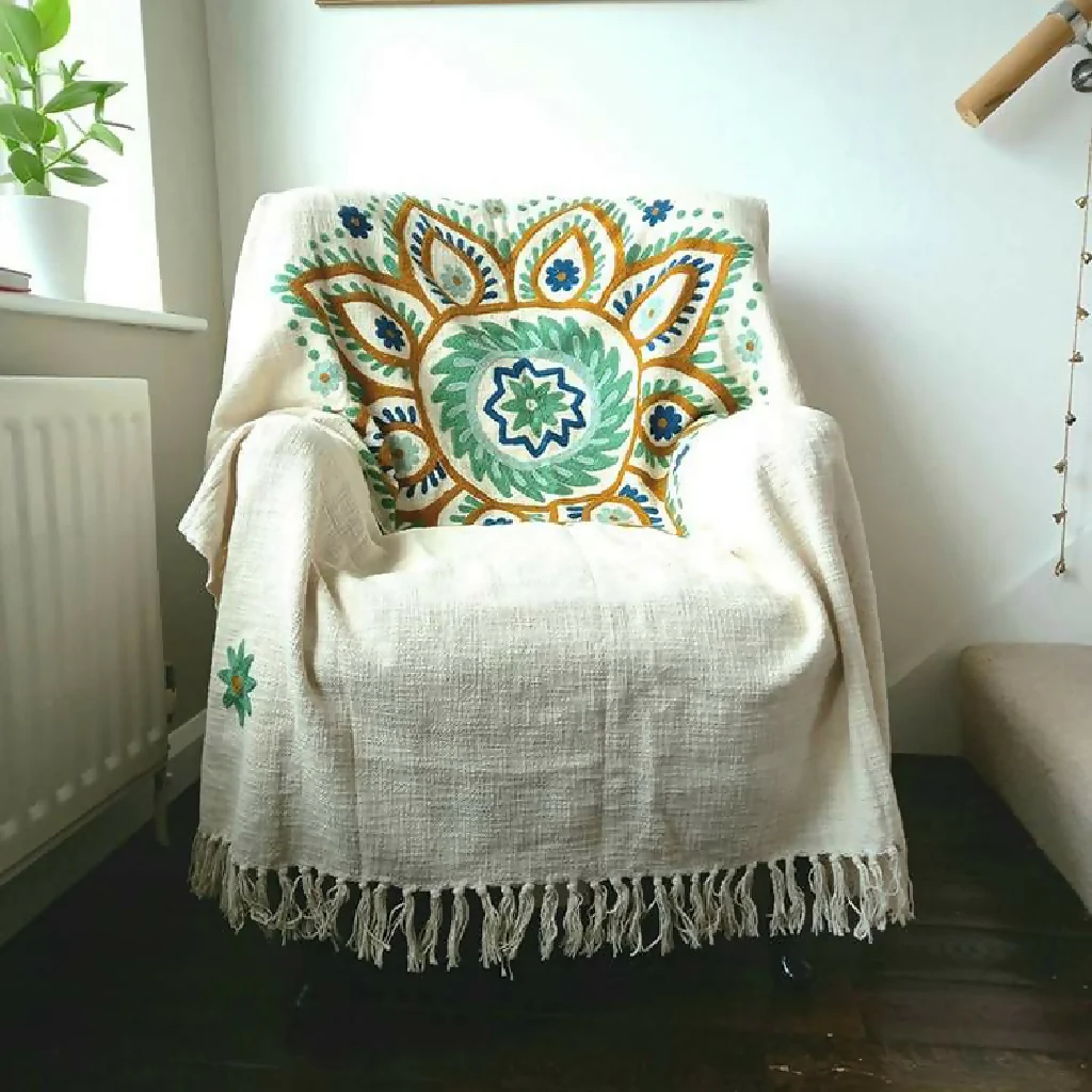 Mandala Tapestry Cotton Throw - Image 5