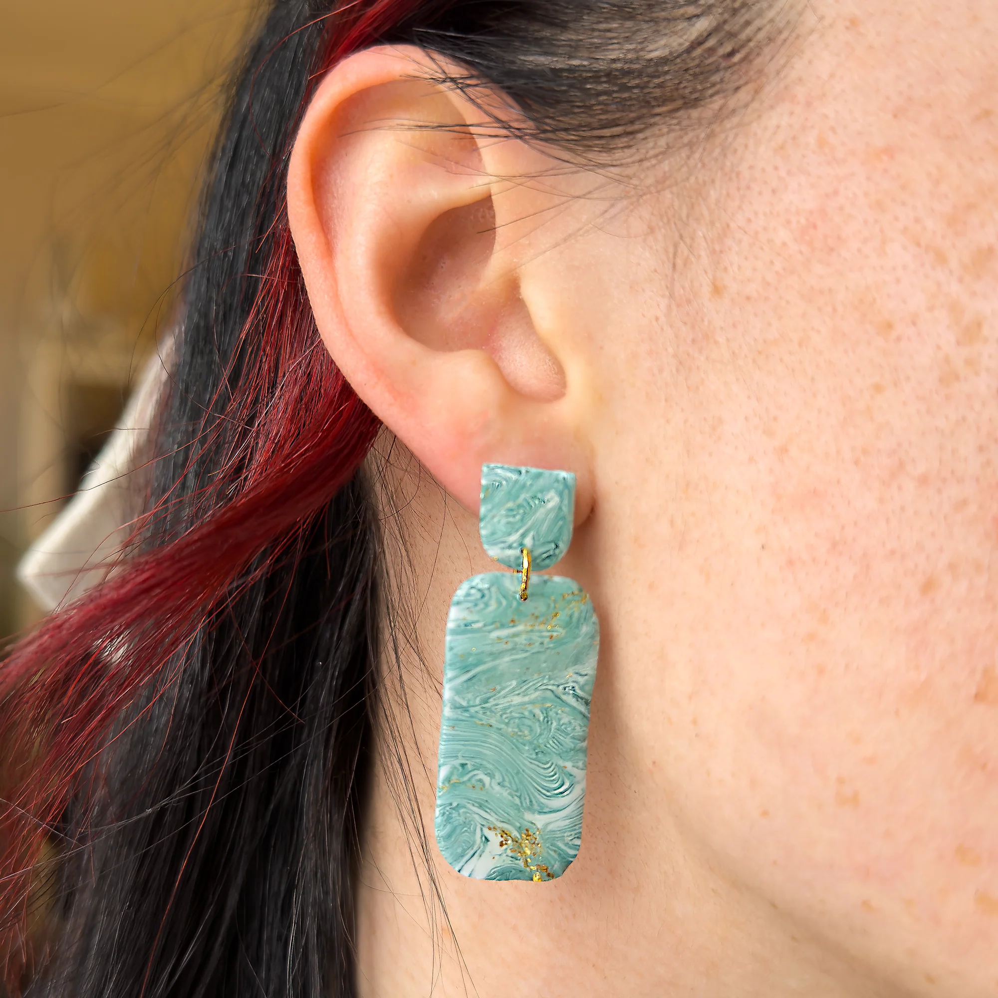 Marble Verde | Classic Bar | Statement Earrings