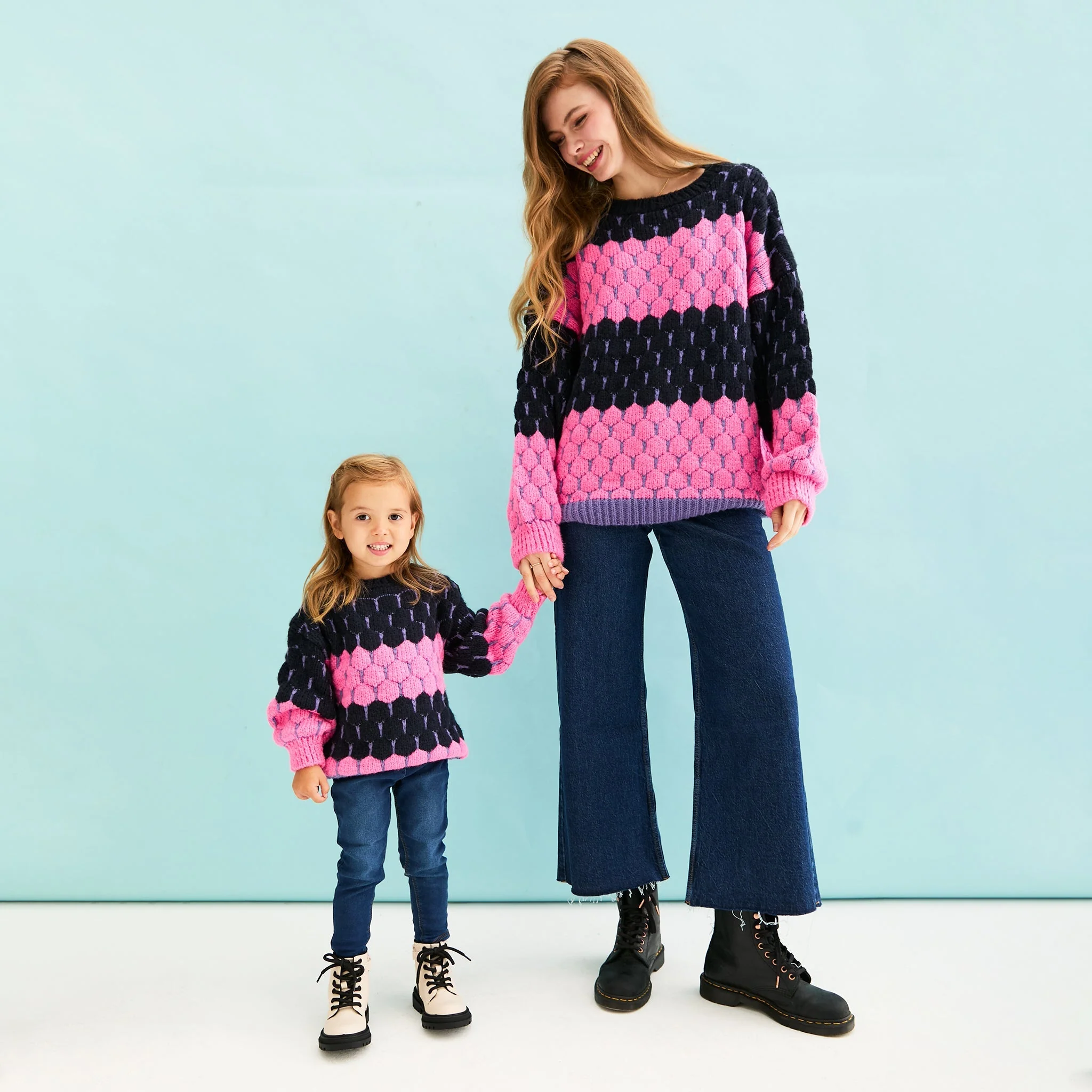 Marissa Stripe Bubble Stitch Jumper - Navy - Image 9