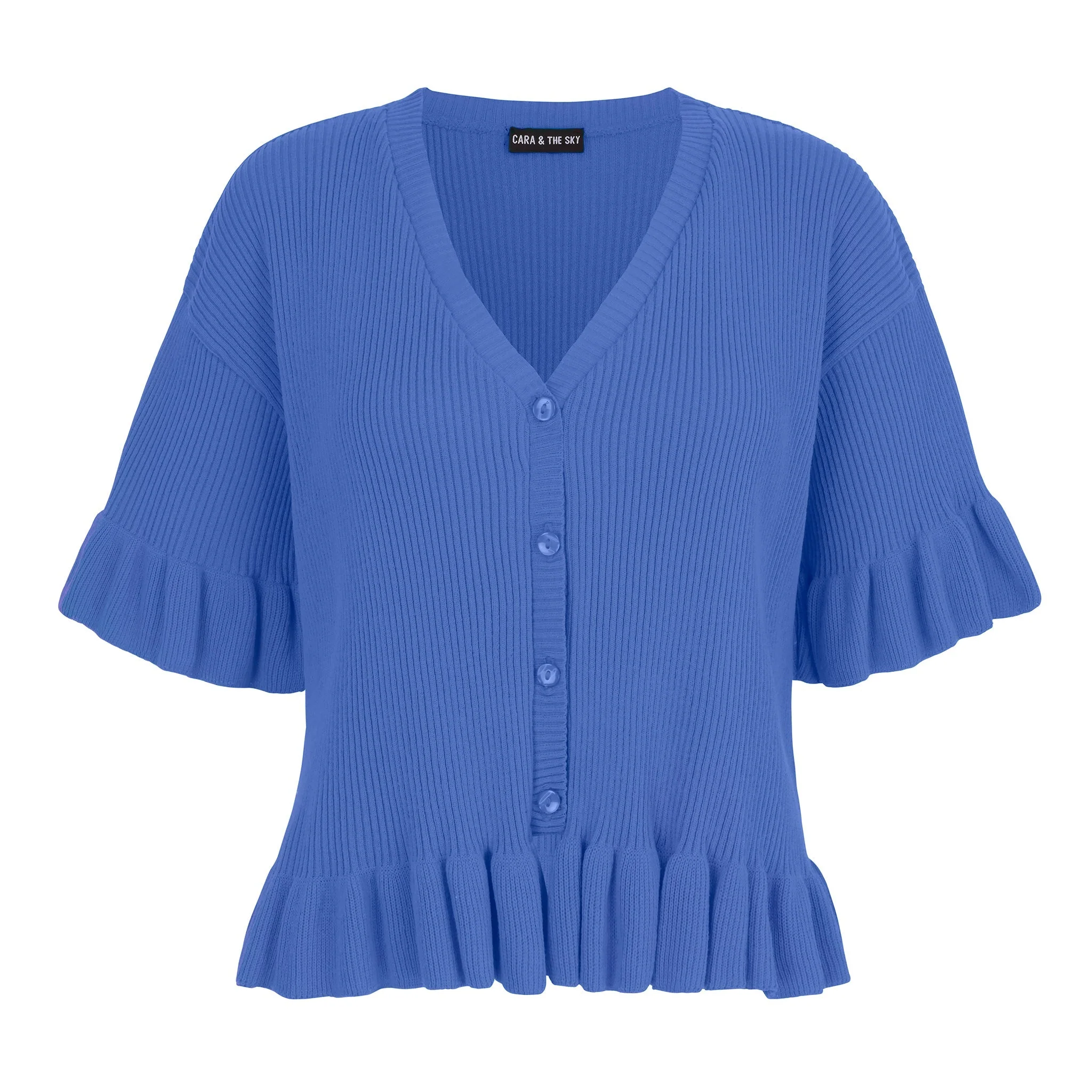 Marlow Ruffle Co-Ord Cardigan - Blue - Image 3