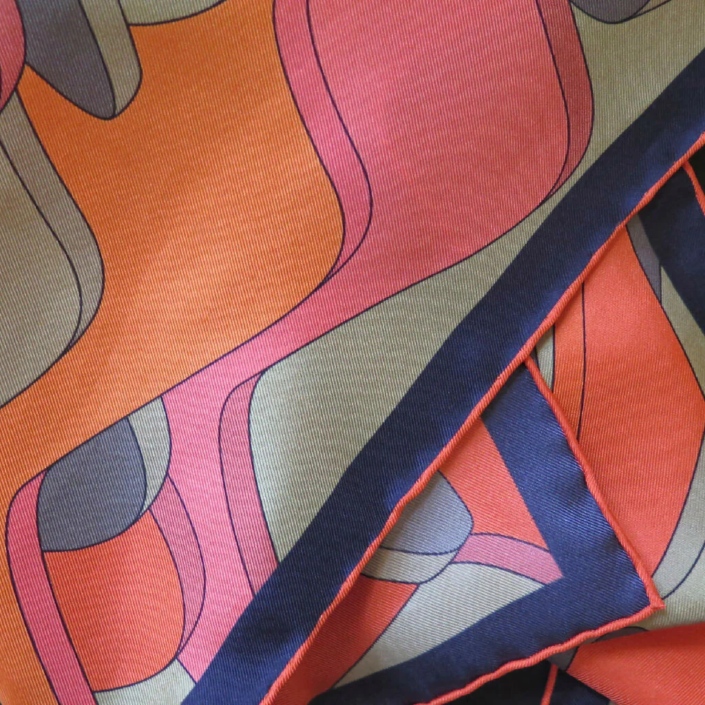Hand Rolled Silk Scarf | Pure Silk Twill | Mars Dusk - Image 2