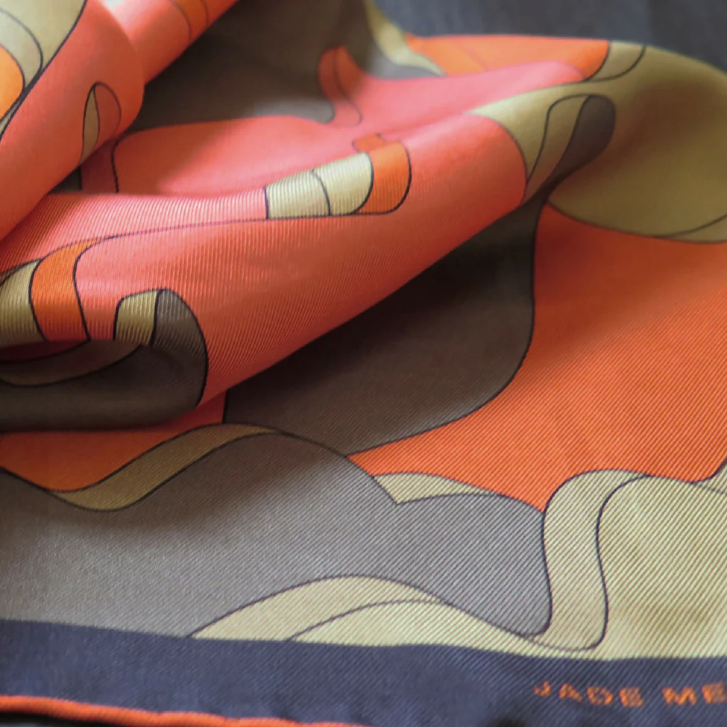Hand Rolled Silk Scarf | Pure Silk Twill | Mars Dusk - Image 4