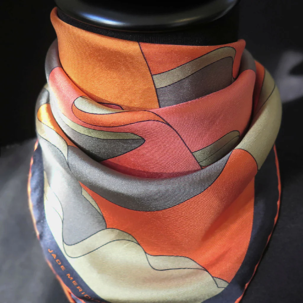 Hand Rolled Silk Scarf | Pure Silk Twill | Mars Dusk - Image 6