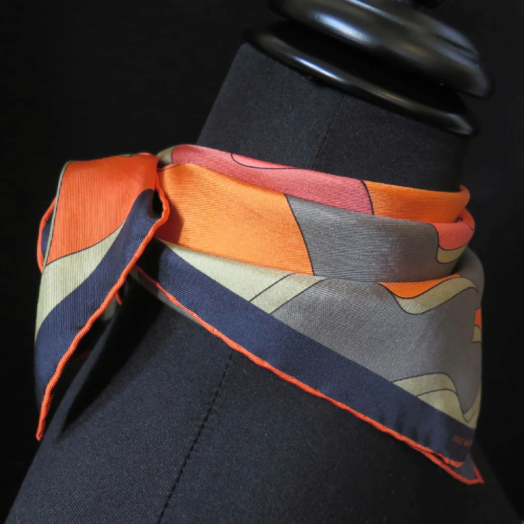 Hand Rolled Silk Scarf | Pure Silk Twill | Mars Dusk - Image 7