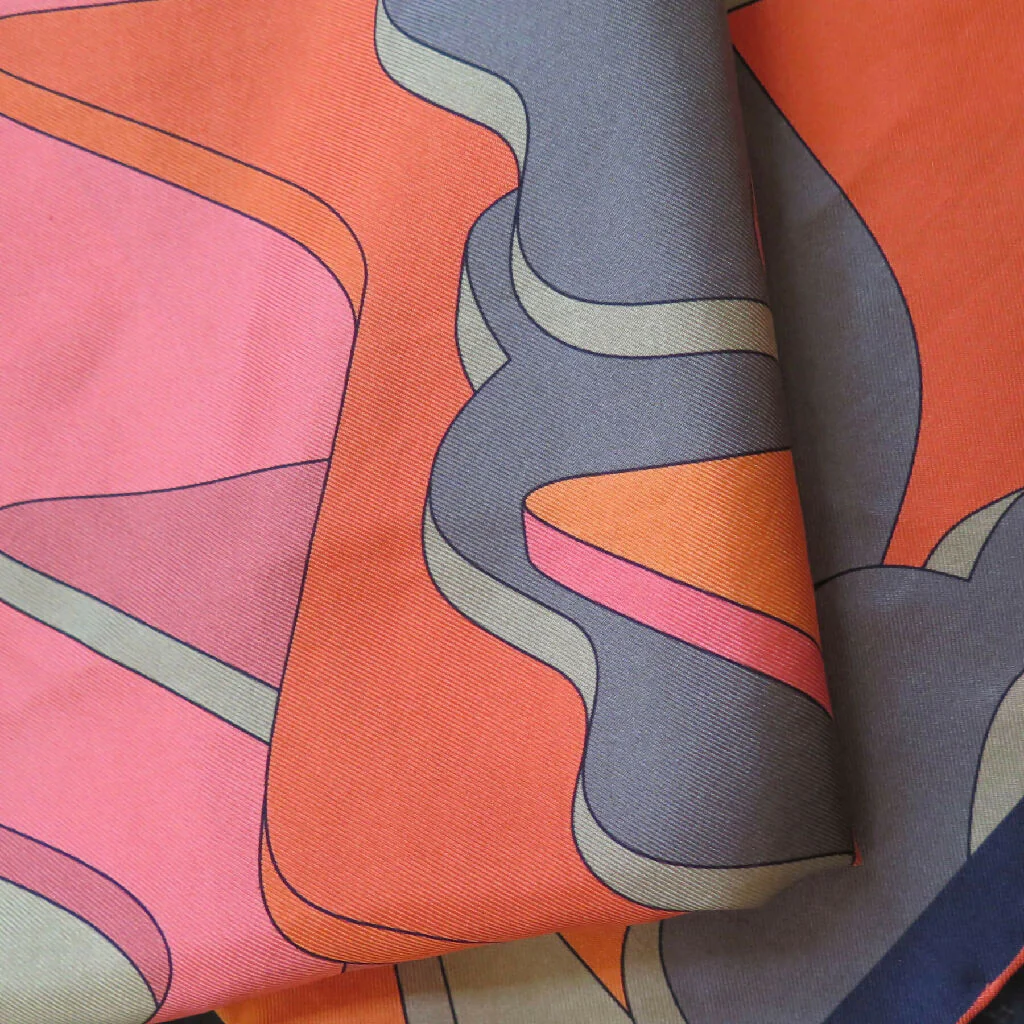 Hand Rolled Silk Scarf | Pure Silk Twill | Mars Dusk - Image 8