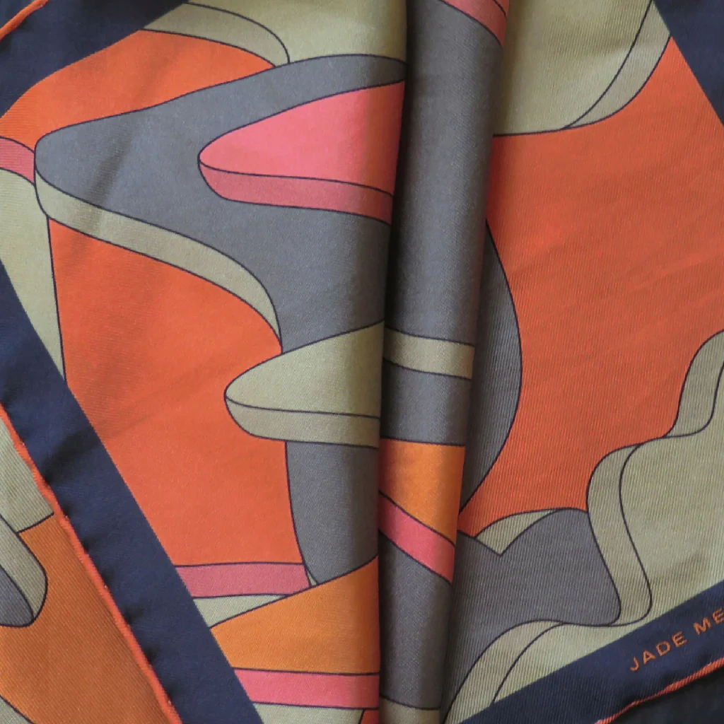 Hand Rolled Silk Scarf | Pure Silk Twill | Mars Dusk - Image 9