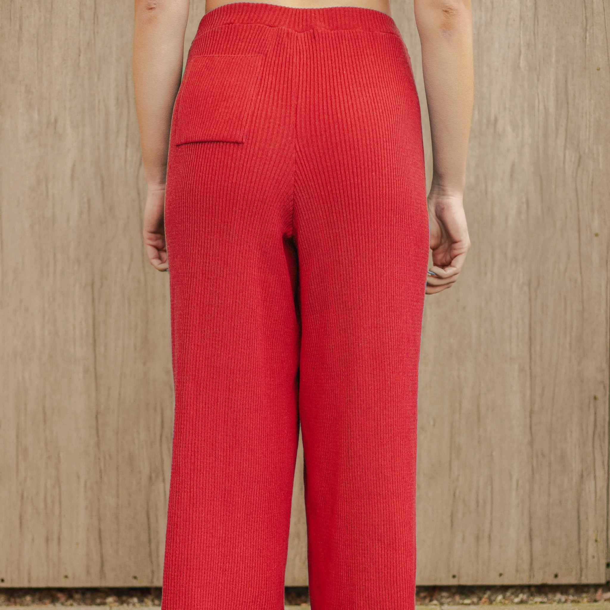 Martha Wide Leg Knitted Trousers Co-Ord - Red - Image 7
