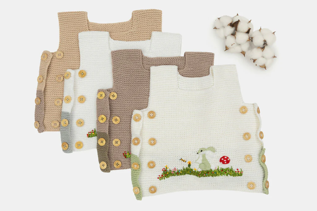 Meadow Bunny Organic Cotton Vest – Evergrow Adjustable Fit - Image 4