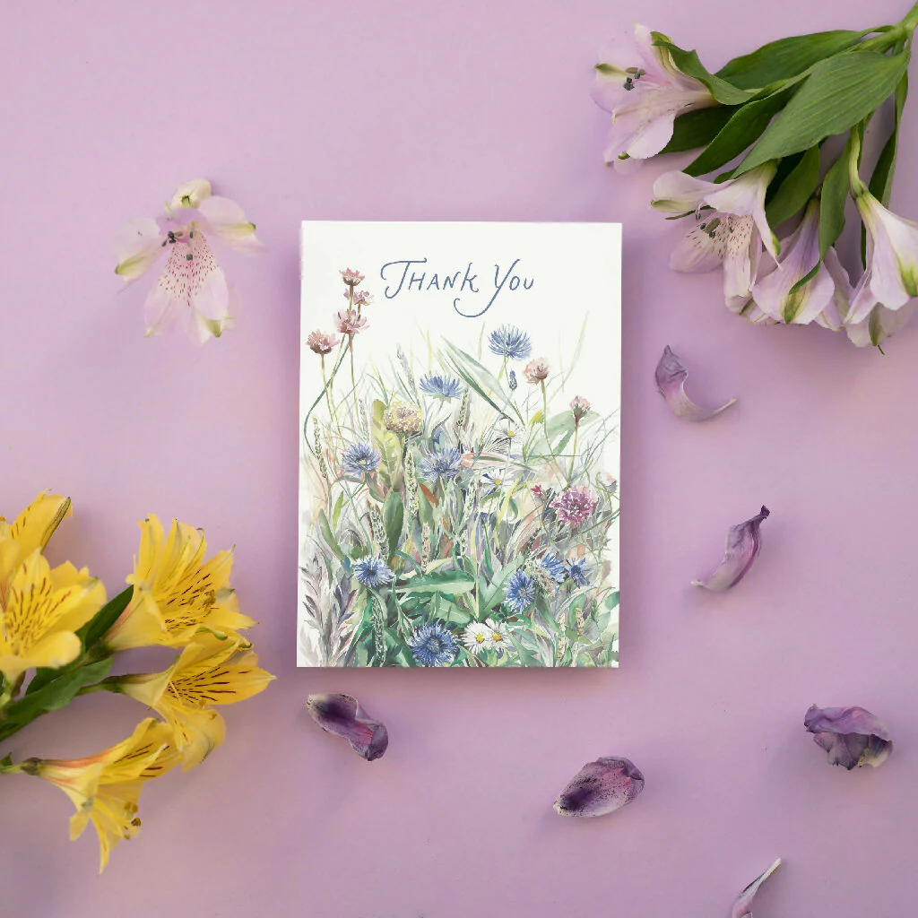 Meadow Flowers Thank You Card - Image 2