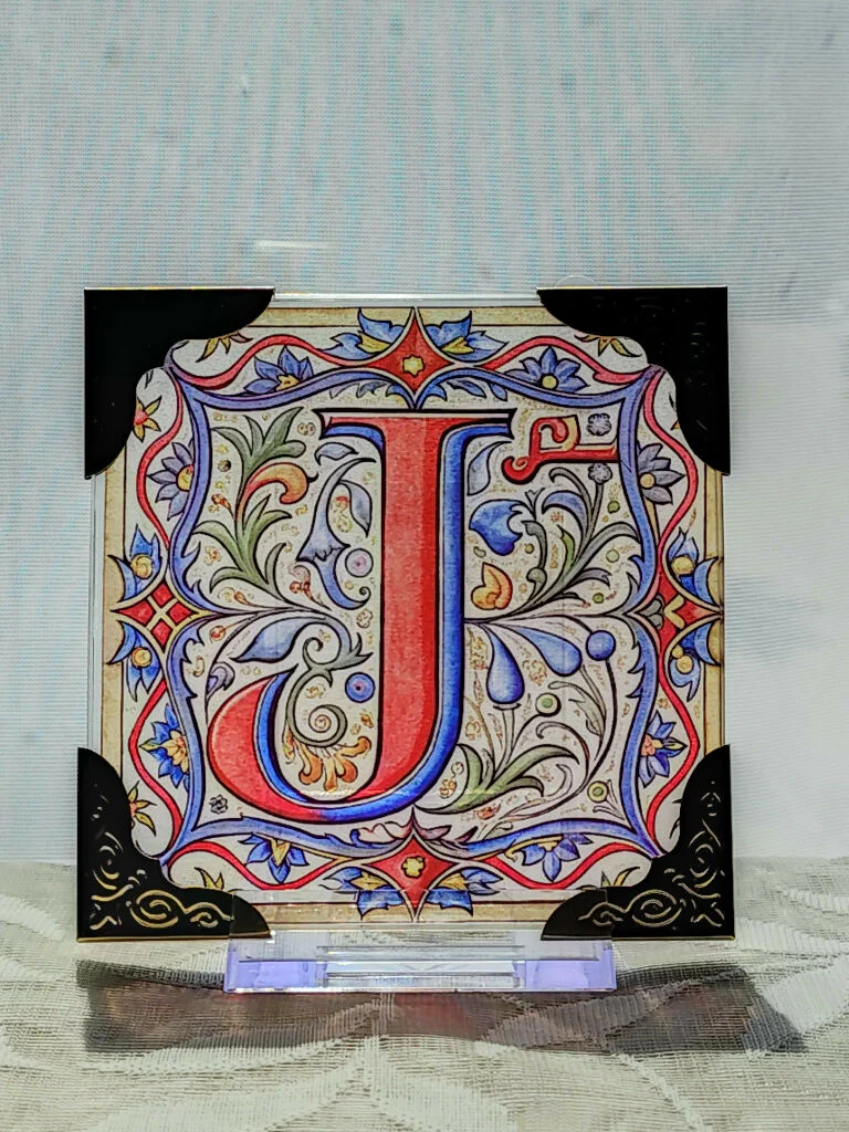 Medieval Inspired Initial Glass Tile - Image 3
