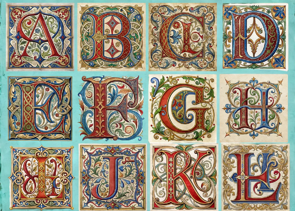 Medieval Inspired Initial Glass Tile - Image 4