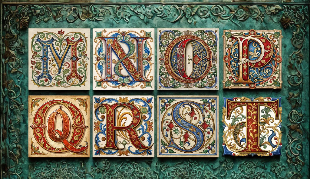 Medieval Inspired Initial Glass Tile - Image 5
