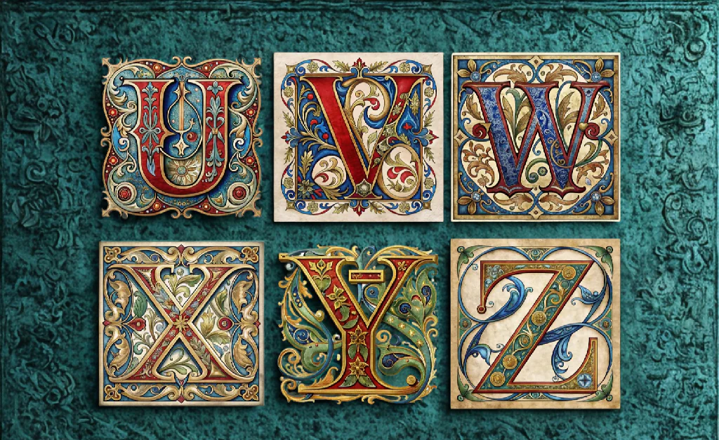 Medieval Inspired Initial Glass Tile - Image 6
