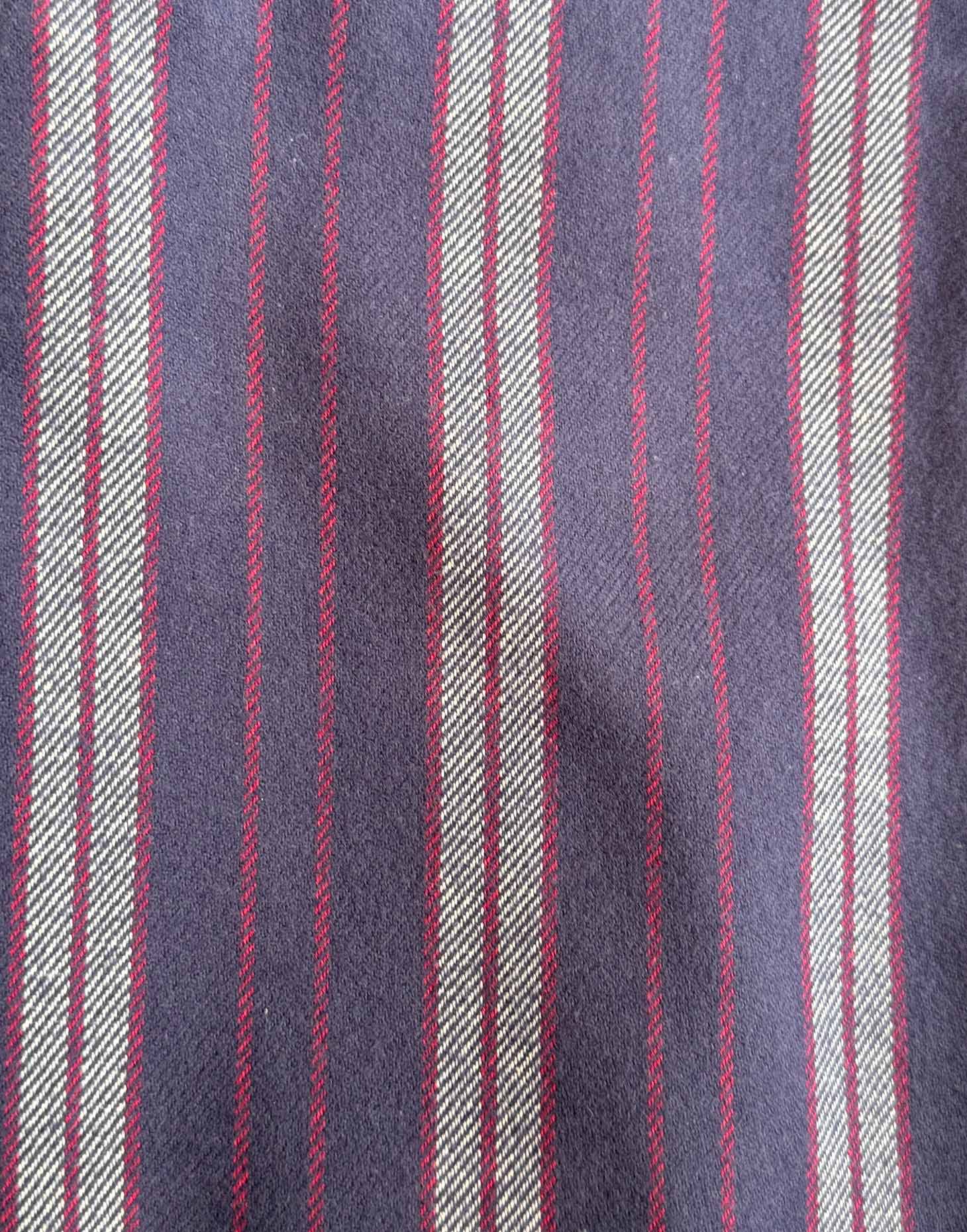 Men's Brushed Cotton Dressing Gown – Banbury Navy Stripe - Image 4