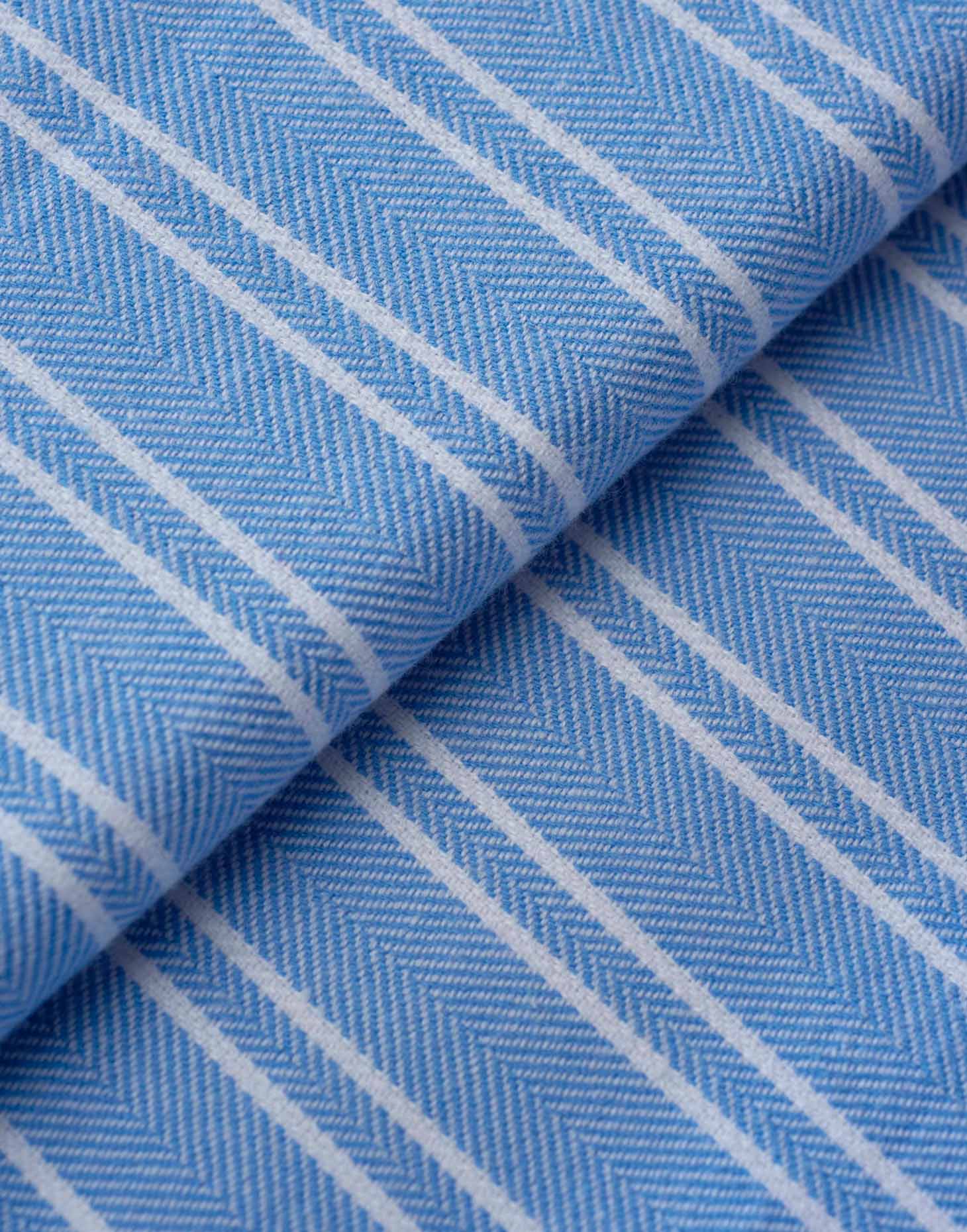 Men's Brushed Cotton Pyjama Set – Westwood Blue Stripe - Image 5