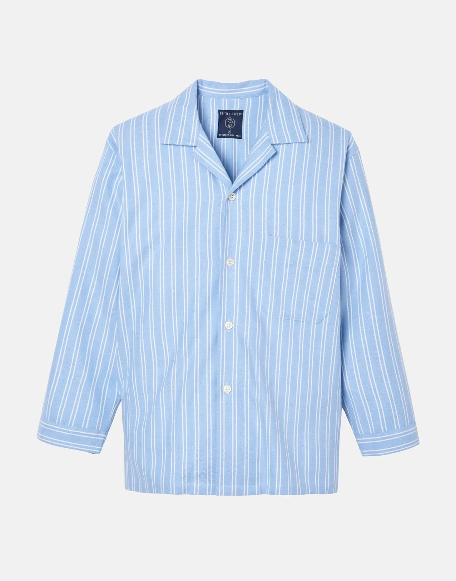 Men's Brushed Cotton Pyjama Set – Westwood Blue Stripe - Image 7