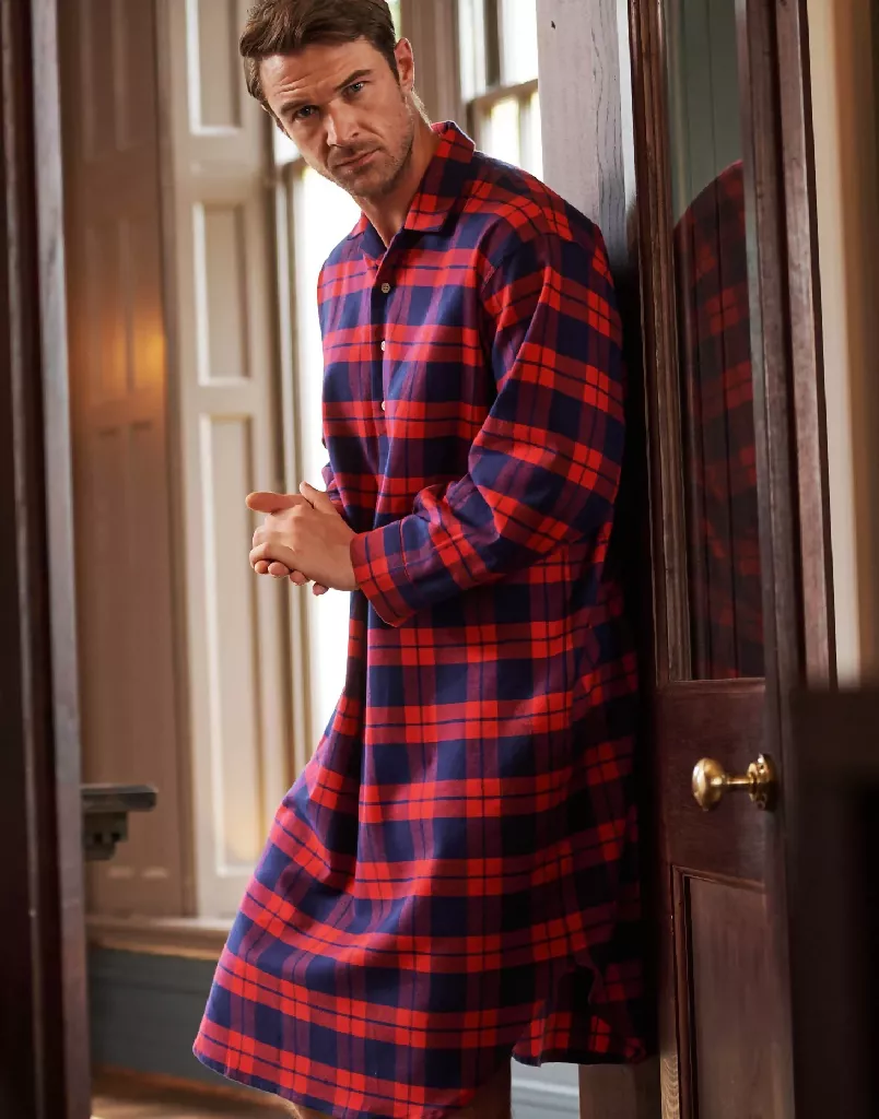 Men's Brushed Cotton Tartan Nightshirts - Image 3