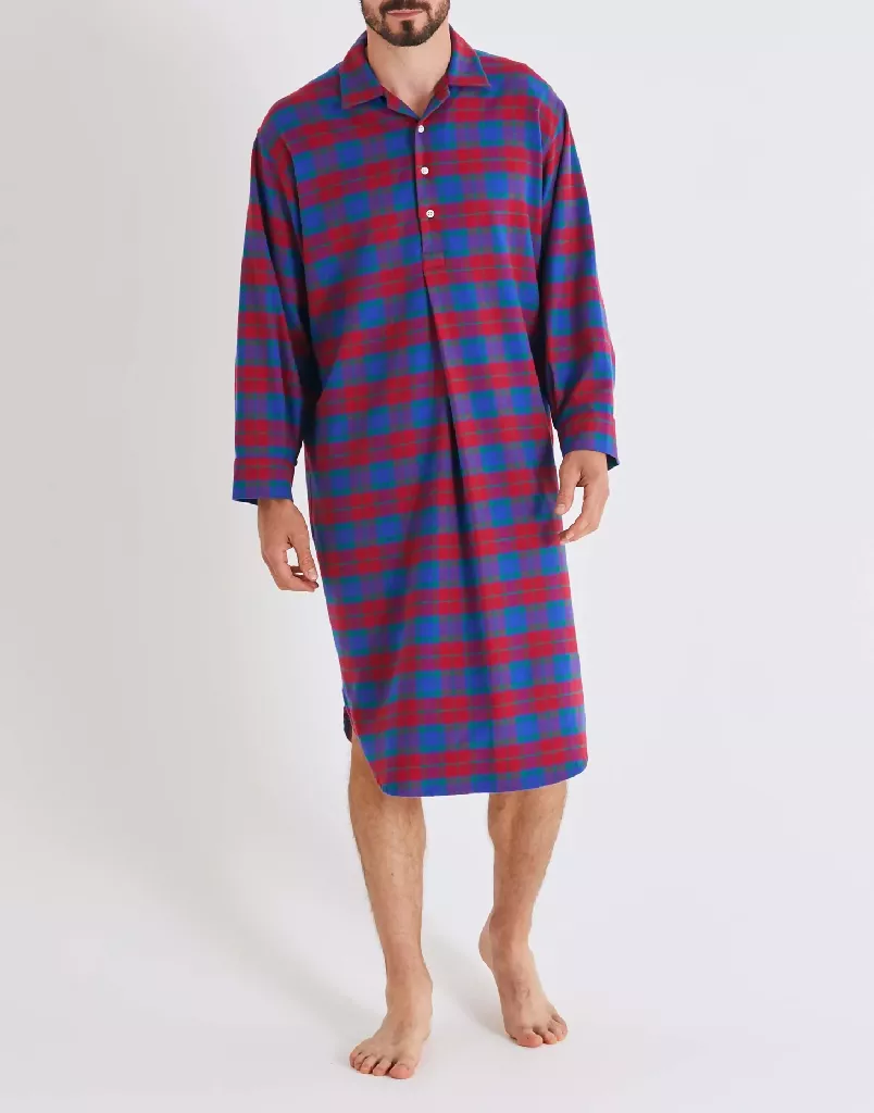 Men's Brushed Cotton Tartan Nightshirts - Image 4