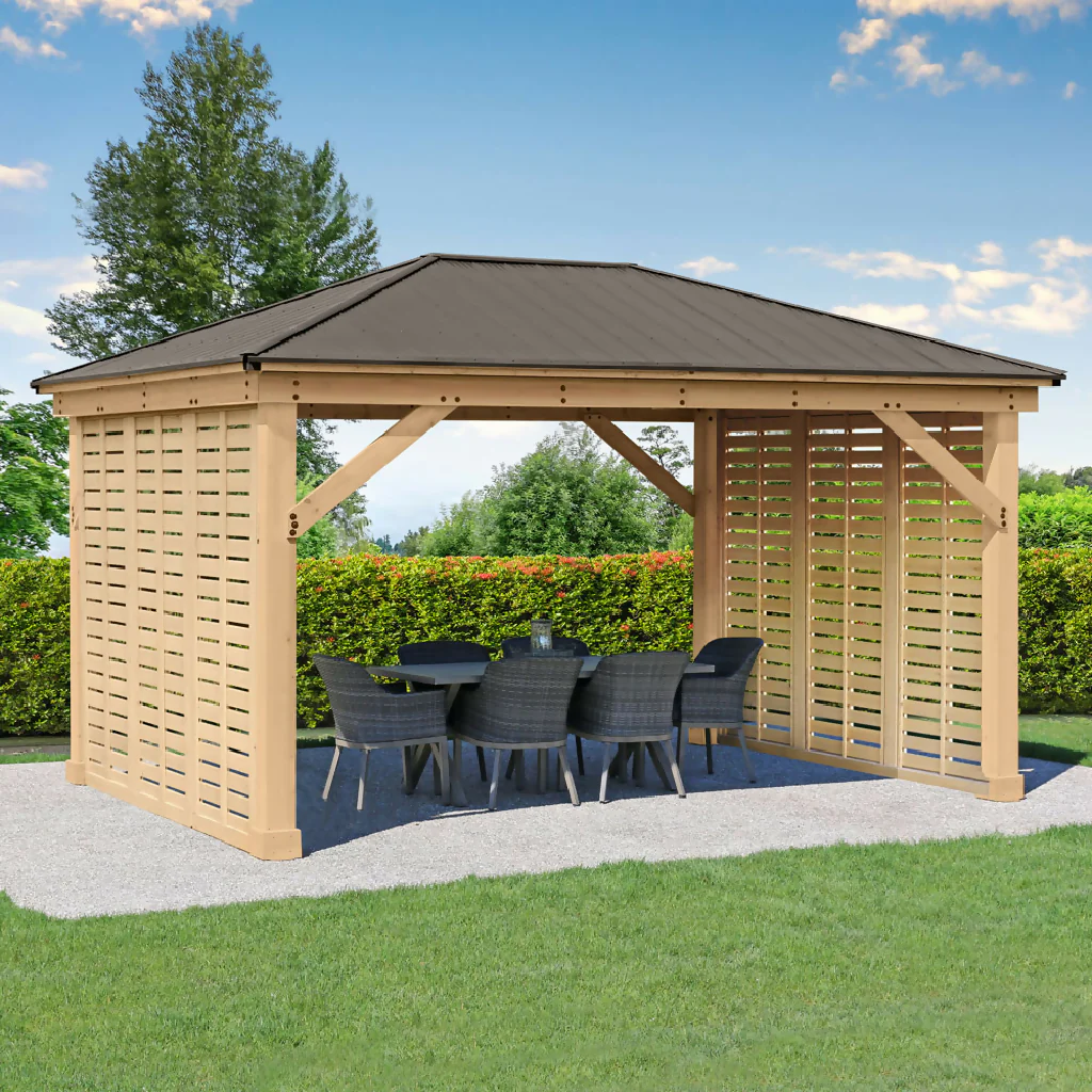 Meridian Gazebo 10ft x 10ft (3m x 3m) with Double Privacy Wall - Image 3