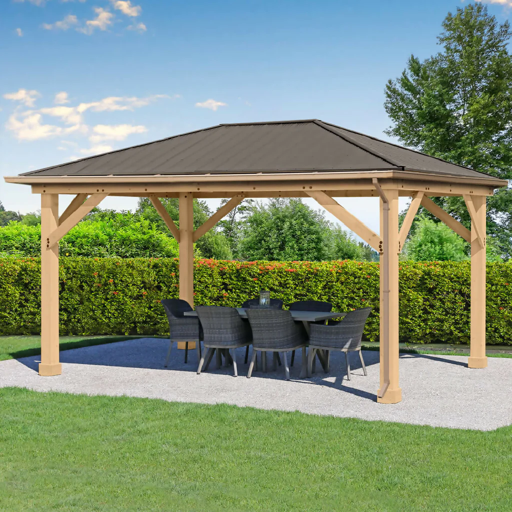 Meridian Gazebo 12ft x 12ft (3.7m x 3.7m) with Rain Guttering - Image 4