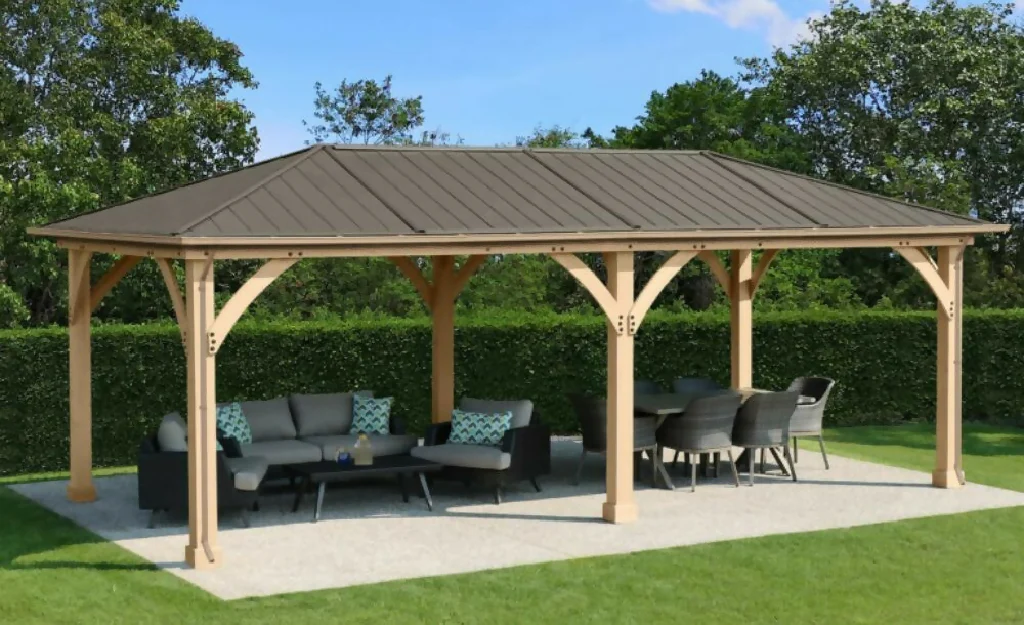Meridian Gazebo 12ft x 12ft (3.7m x 3.7m) with Rain Guttering - Image 6