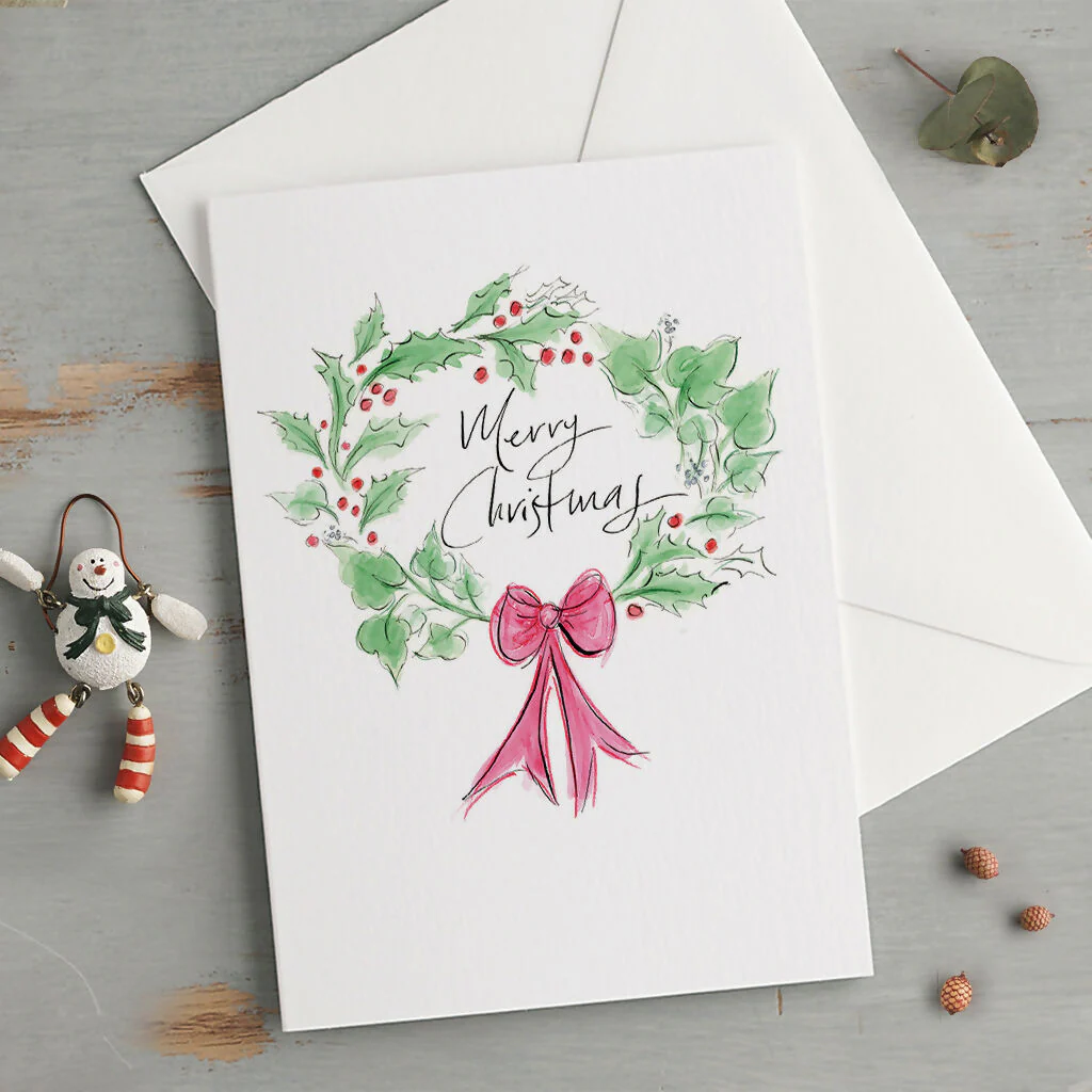 'Merry Christmas' Holly & Ivy Wreath