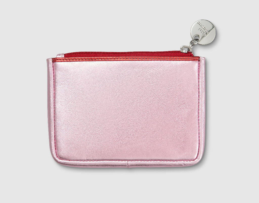 Mabel Sheppard Metallic Pink Leather Heart Purse - Image 2