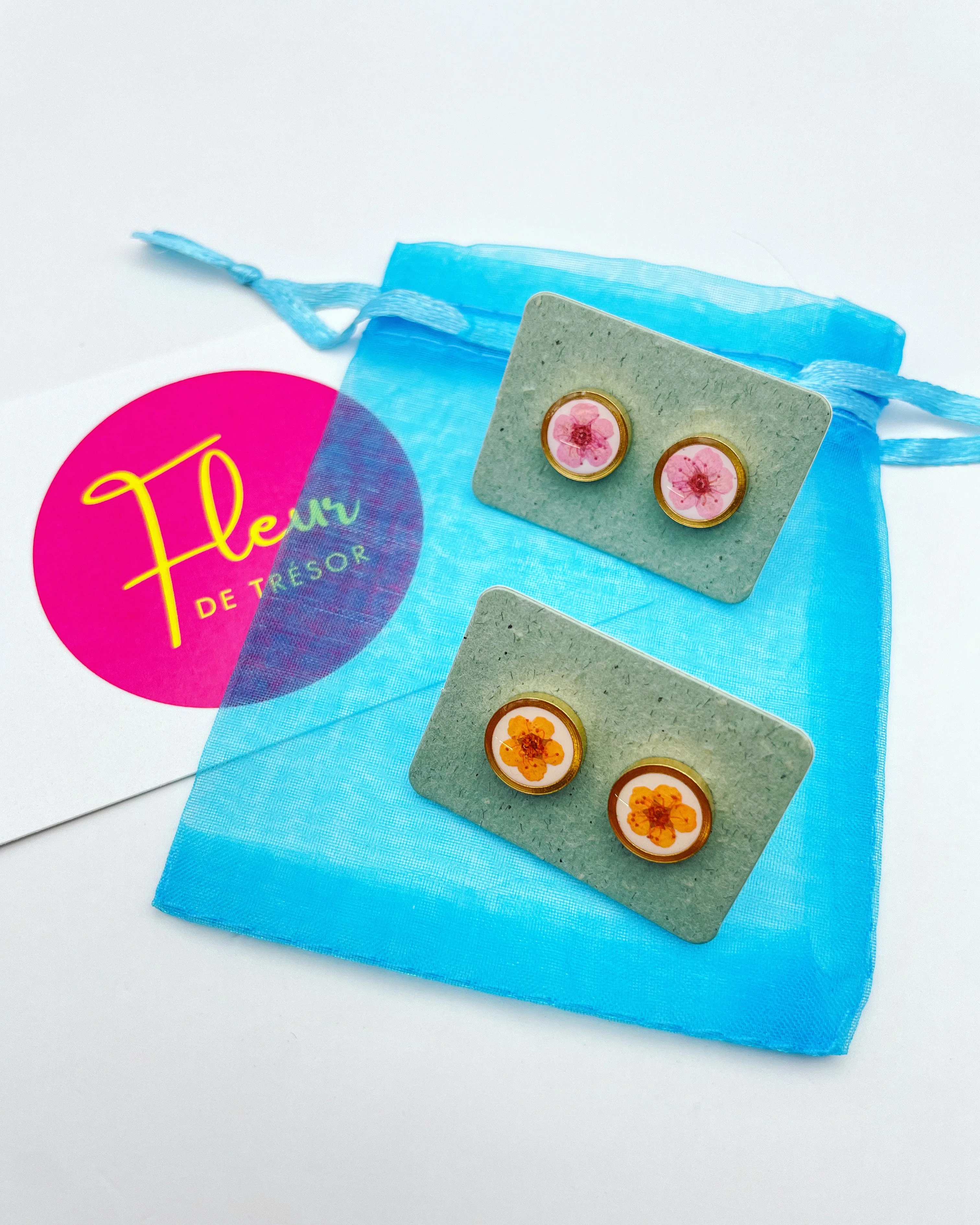 Mini disco drop earrings with colourful sparkles - Image 9
