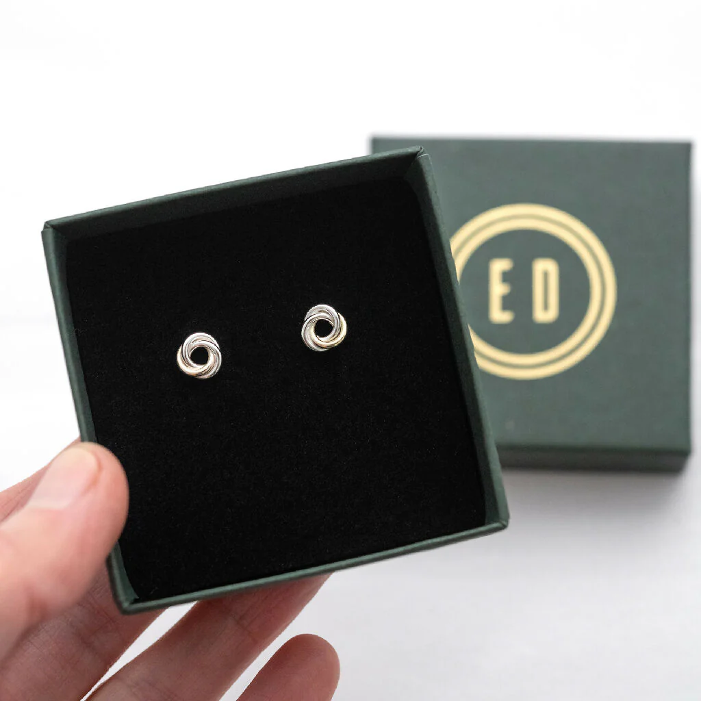 Mini Gold & Silver Russian Ring Stud Earrings - Image 7