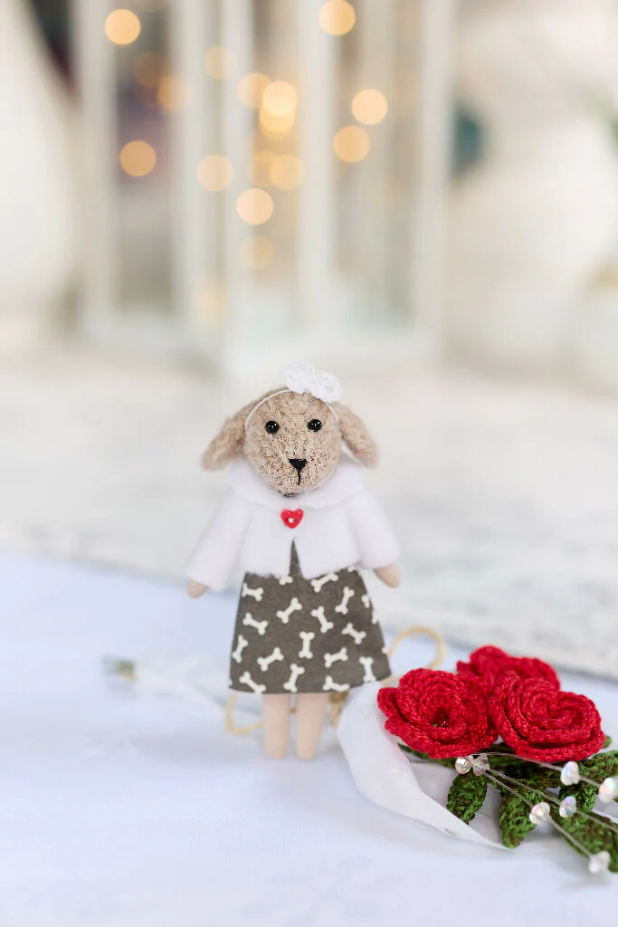 Miniature Dog Doll in Grey - Image 2