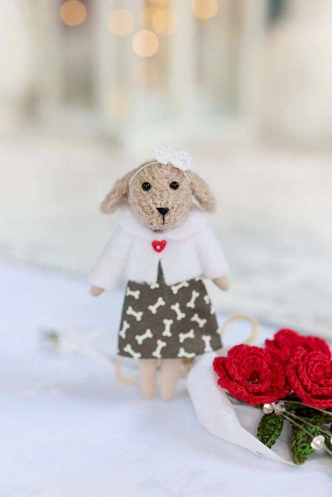 Miniature Dog Doll in Grey - Image 4