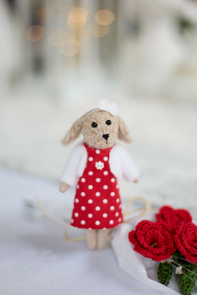 Miniature Dog Doll in Red - Image 6