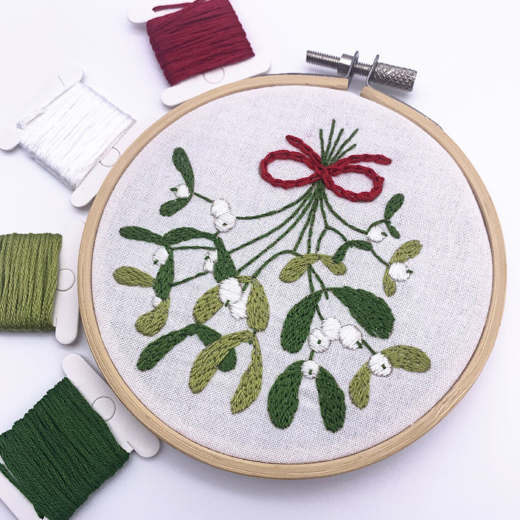Mistletoe Embroidery Kit - Christmas Embroidery Kit - Image 4