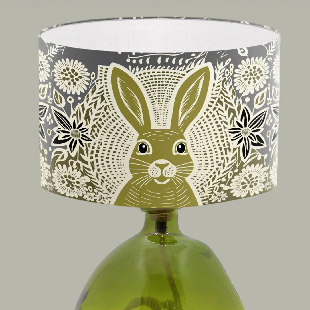 Modern Rabbit Print Lampshade - Image 2