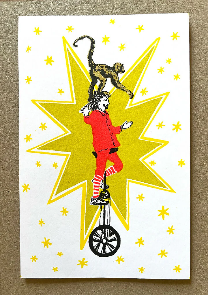 Monkeying Around Hand Screenprinted Card - Image 3