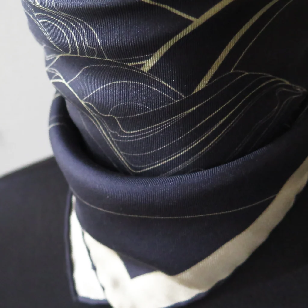 Hand Rolled Silk Scarf | Pure Silk Twill | Moon Rising