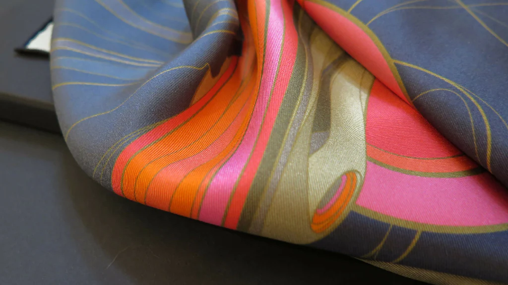 Hand Rolled Silk Scarf | Pure Silk Twill | Rose Moon Rising - Image 3