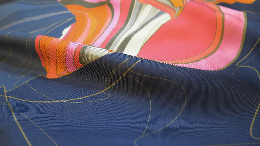 Hand Rolled Silk Scarf | Pure Silk Twill | Rose Moon Rising - Image 4