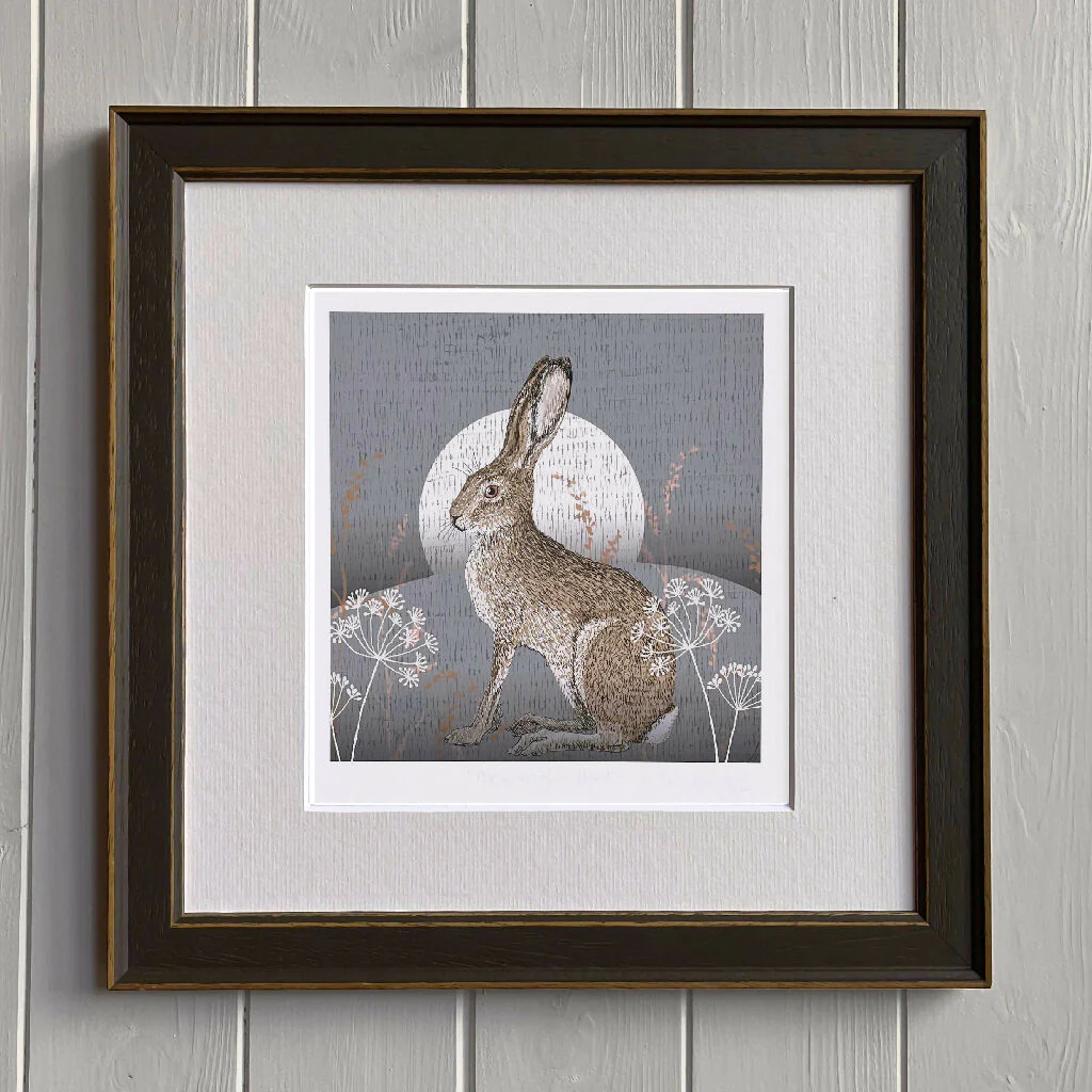 Moonlight Hare -Signed and mounted Giclée Art Print - Image 2